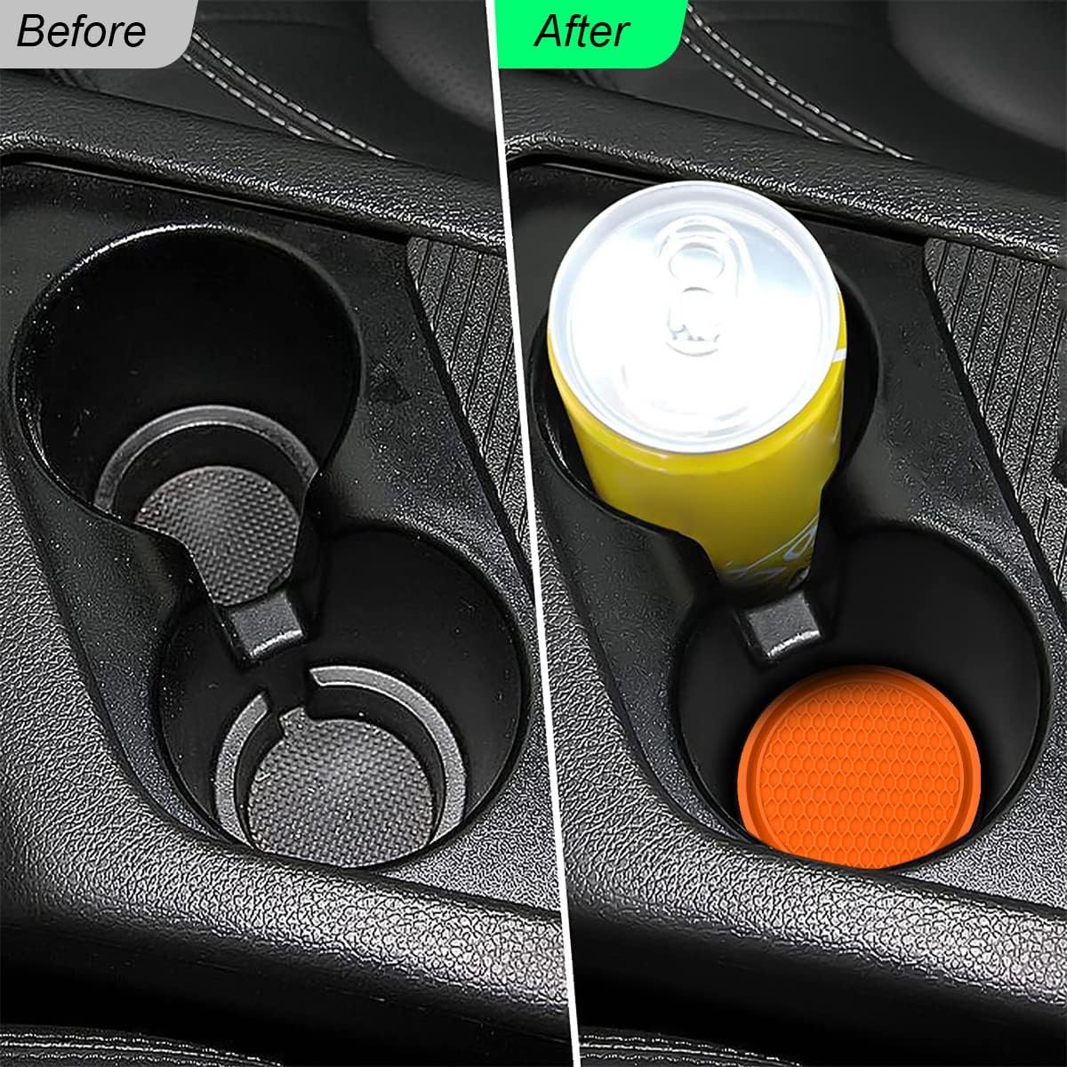 4 stuks Antislip Auto Onderzetters – Universele Bekerhouder Inlegmatten Zwart