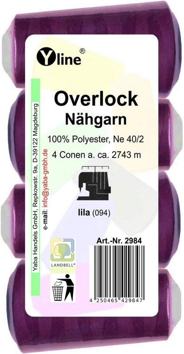 Overlock spoelen - Naaigaren 100% Polyester, Lila, 2743 m, Ne 40/2