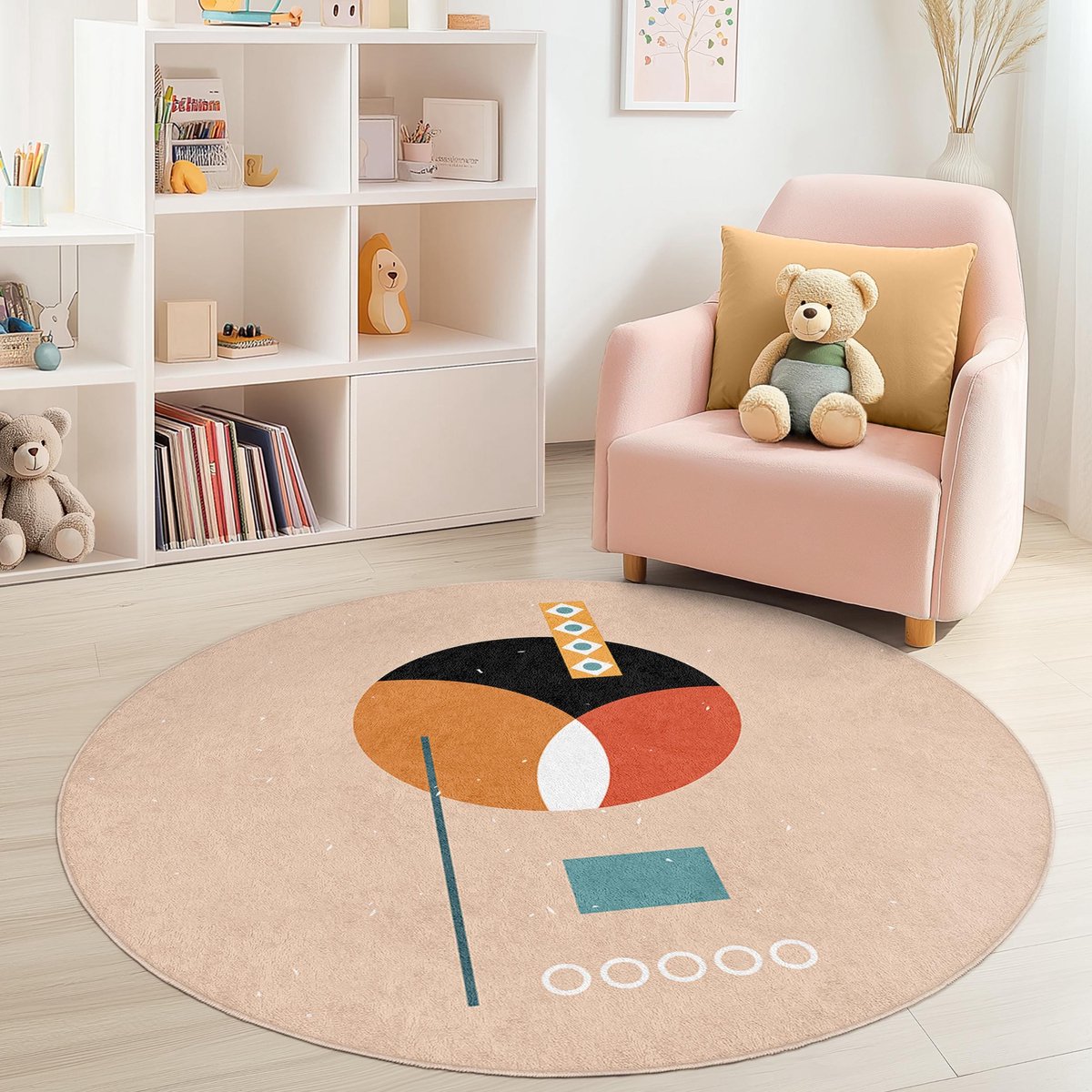 Mila Home - Kindertapijt Rond - Vloerkleed Kinderkamer Tapijt - Speeltapijt - Wasbaar - Antislip - OEKO-TEX Gecertificeerd - 595 3