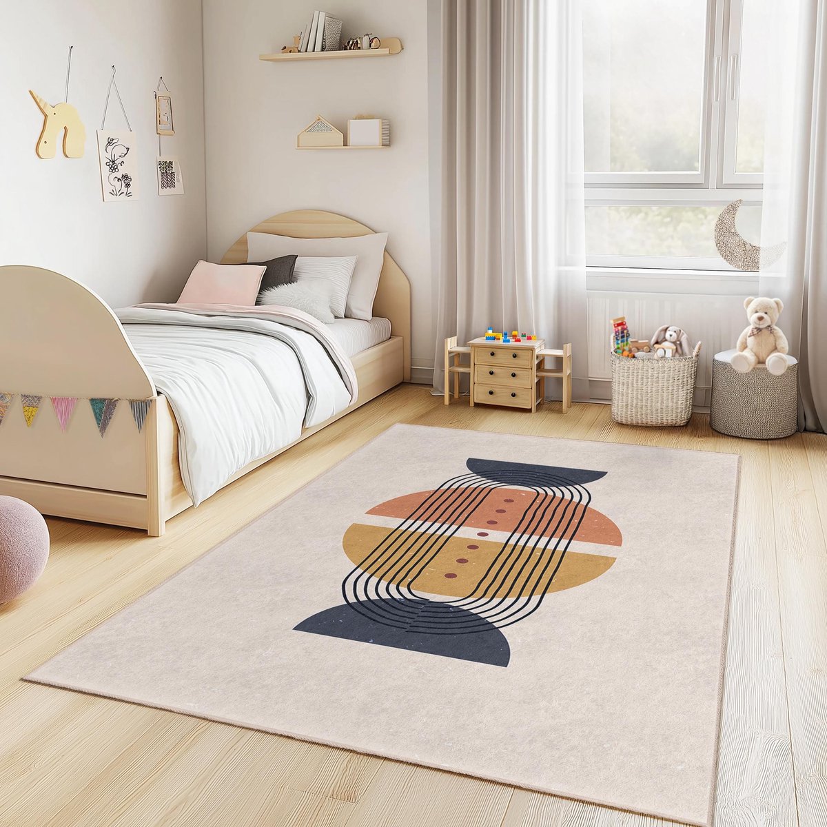 Mila Home - Kindertapijt Rechthoek - Vloerkleed Kinderkamer Tapijt - Speeltapijt - Wasbaar - Antislip - OEKO-TEX Gecertificeerd - 717 6
