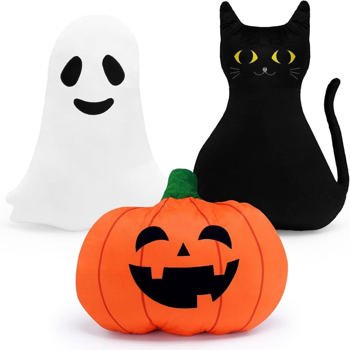 Halloween Kussen - Decoratieve Sierkussen voor Sofa met Pompoen en Zwarte Kat