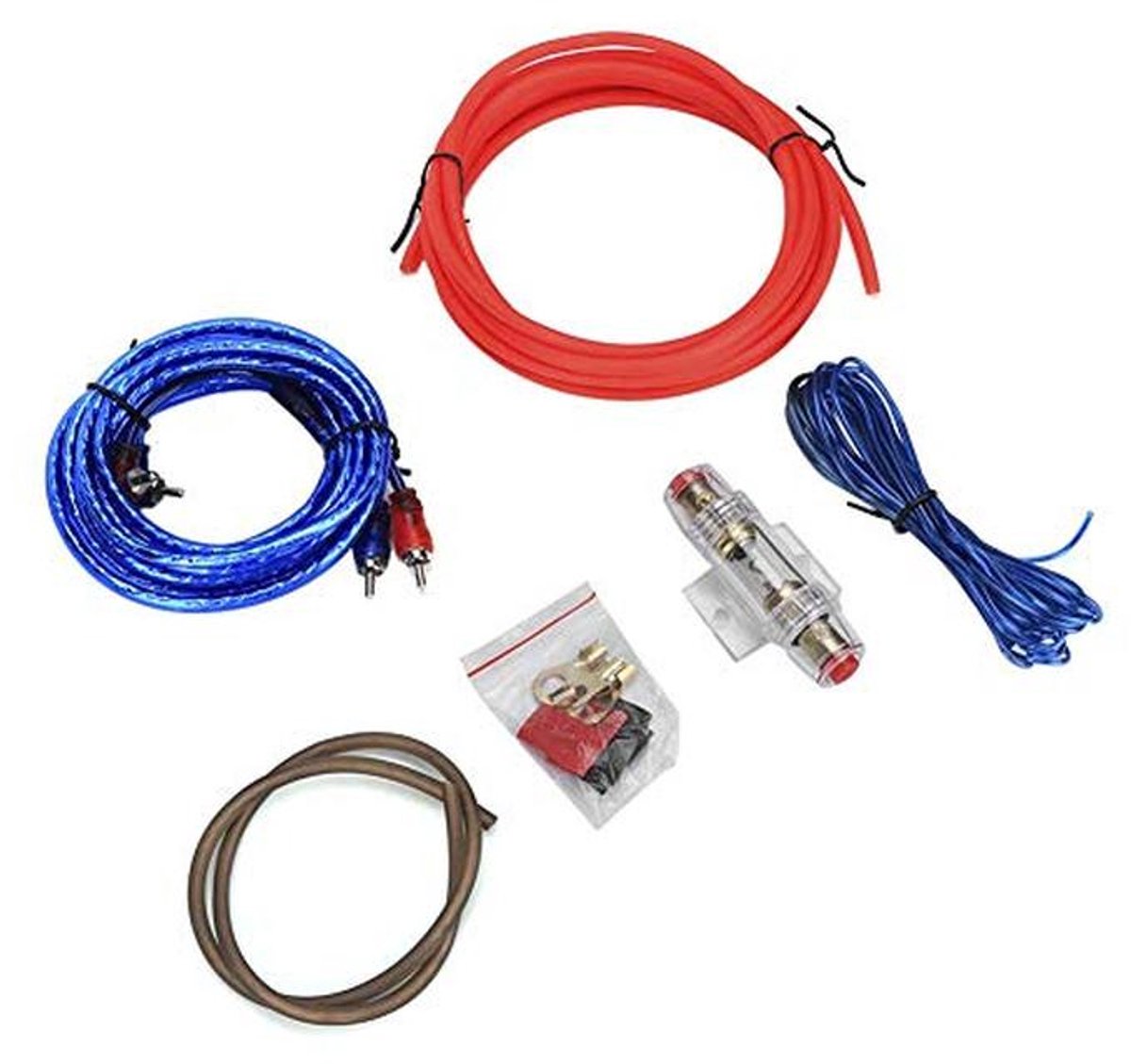 Auto Kabelset voor Eindversterker - 10GA Zinklegering Draadset voor Subwoofer en Luidsprekers