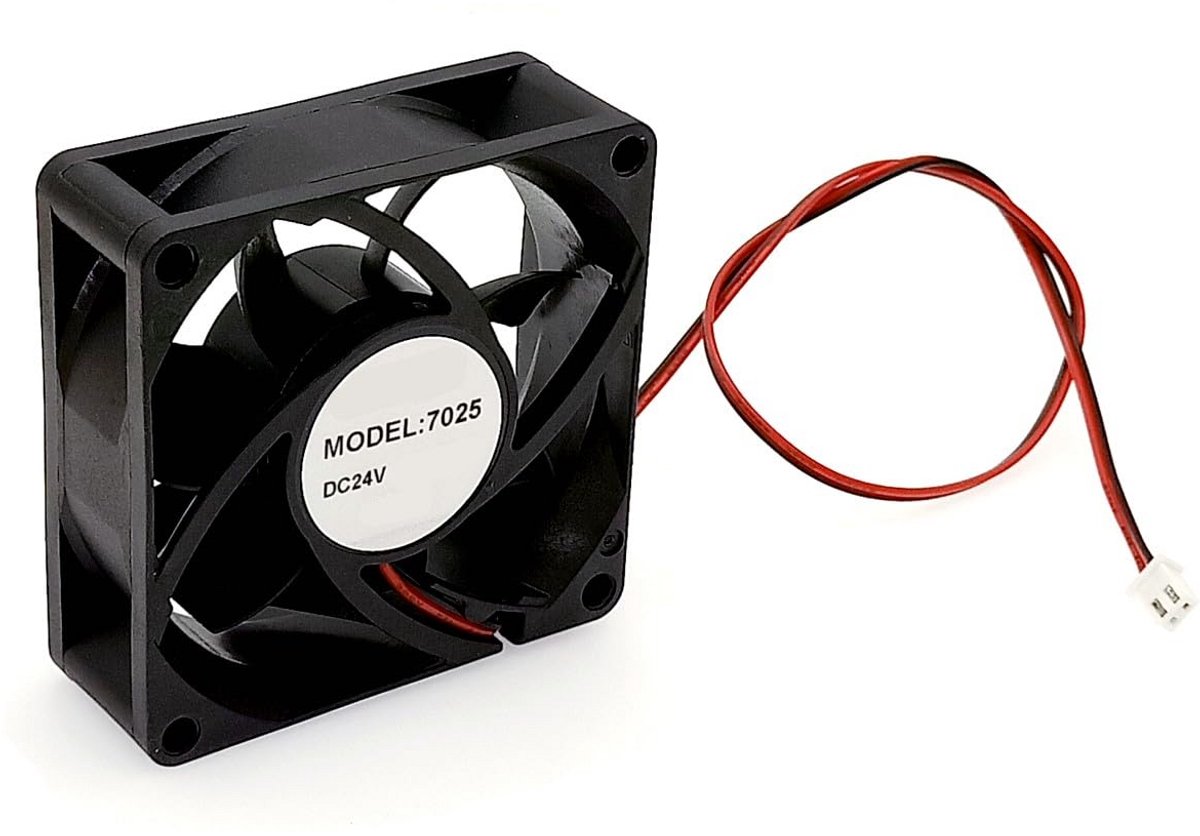 Stille 24V Koelventilator 70x70x25mm Brushless DC Cooler met Dubbele Kogellagers voor 3D Printer en Elektronica