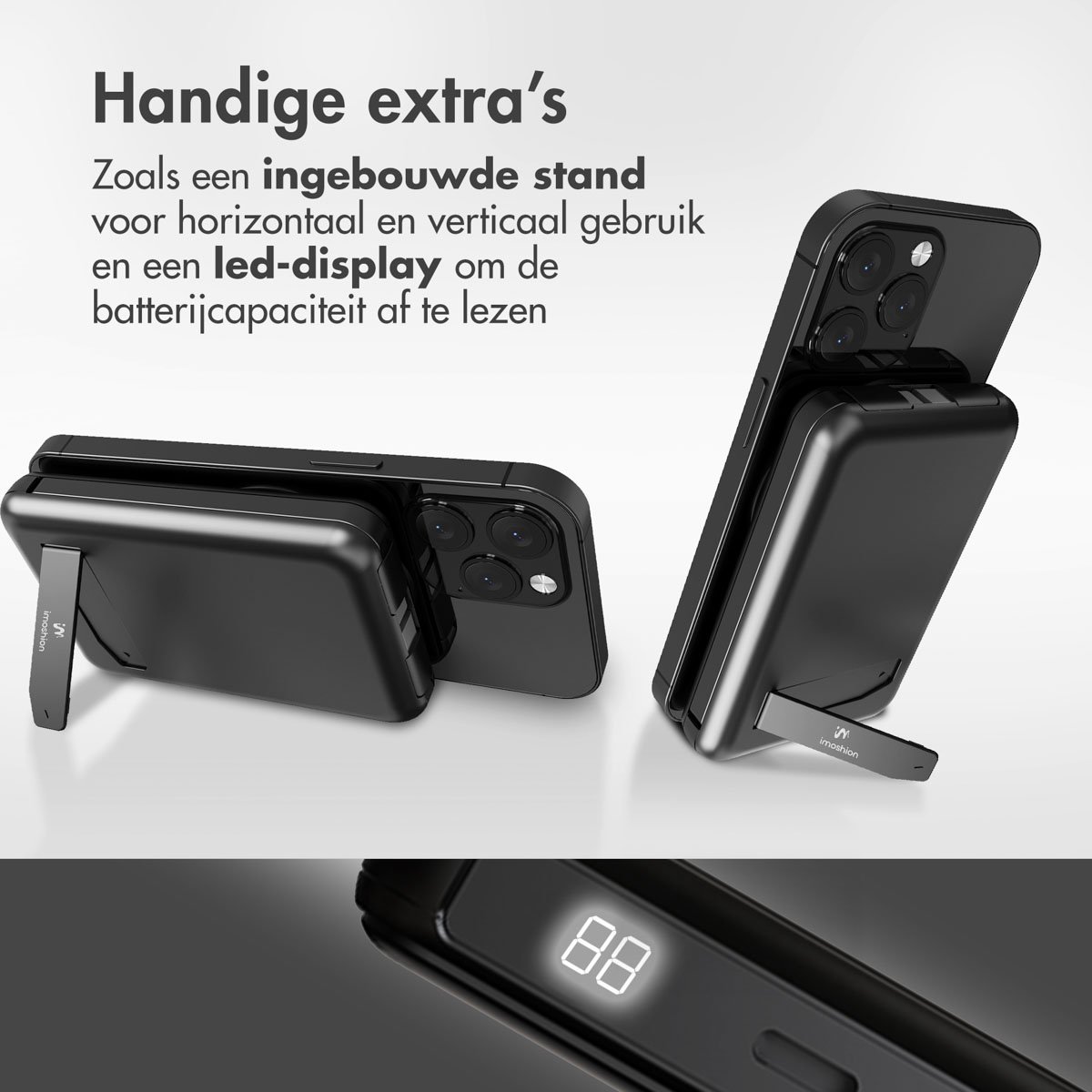 imoshion 4-in-1 Powerbank 10000 mAh Zwart met Snellader - afbeelding 3