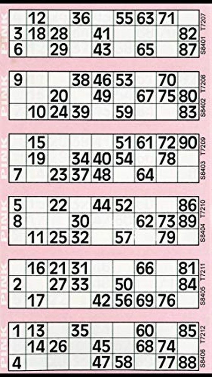 Bingo Tickets 600 Stuks - Rood Geperforeerd met Duidelijke Nummers