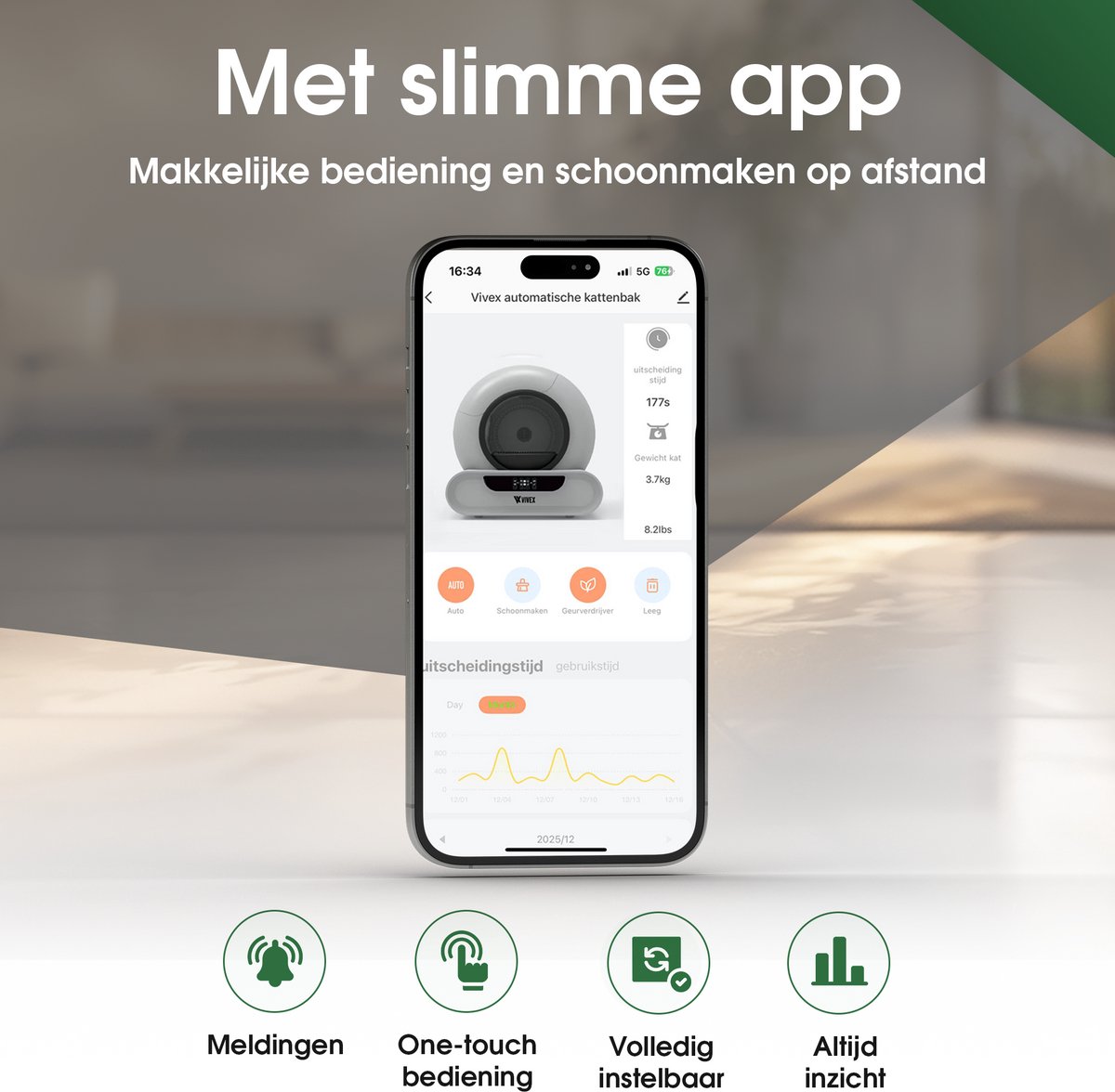 Vivex Automatische Kattenbak XXL - 75L Zelfreinigend met App thumbnail 4