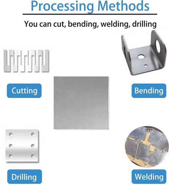 Roestvrijstalen plaat 30 x 15 cm 0,5 mm - Sterke en duurzame metalen plaat voor reparaties en creatieve projecten — afbeelding 5