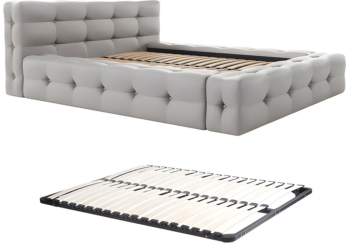 Vente-unique Bedframe stof lichtgrijs 180 x 200 cm LERUCO