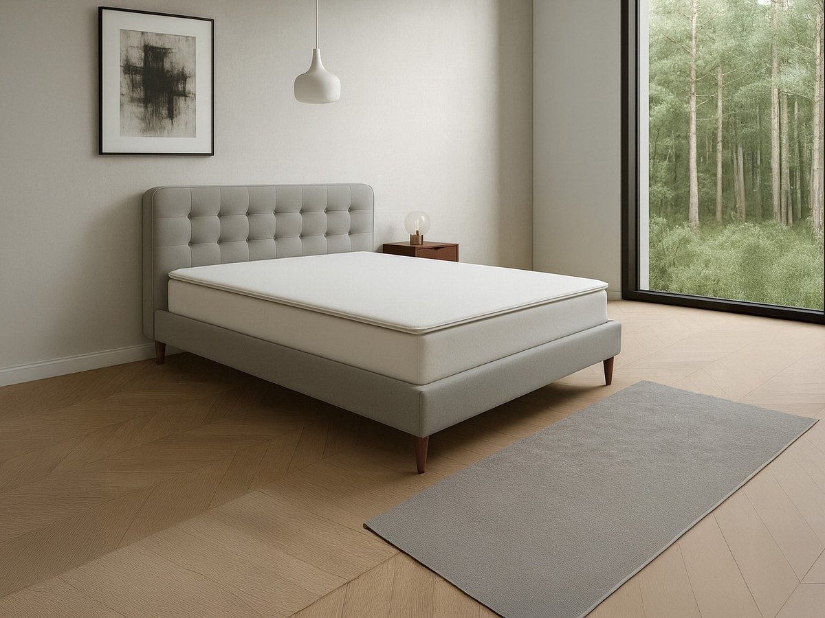 Vente-unique Dekmatras 140 x 190 cm van traagschuim met afneembare hoes, dikte 5cm - NAJOON van YSMÉE Wit