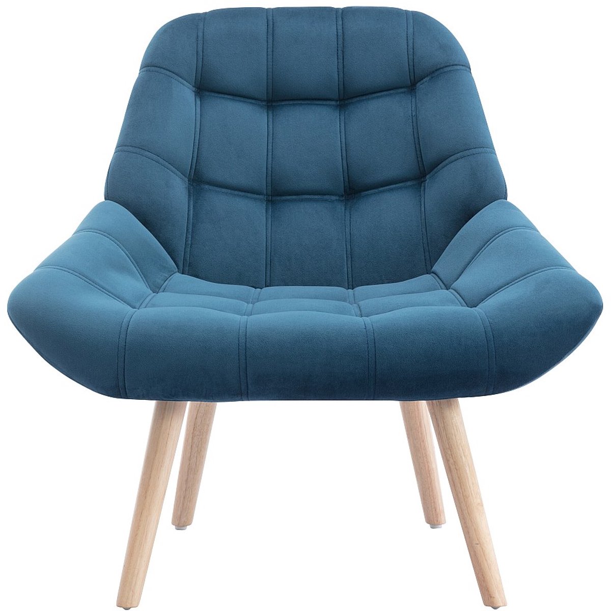 Vente-unique Fauteuil van blauwgroen fluweel - LUOSTO