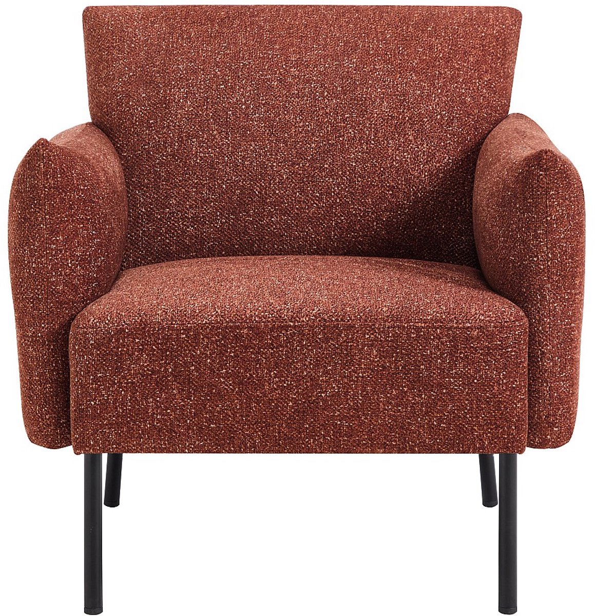 Vente-unique Fauteuil in getextureerde stof kleur terracotta - GERALDIA