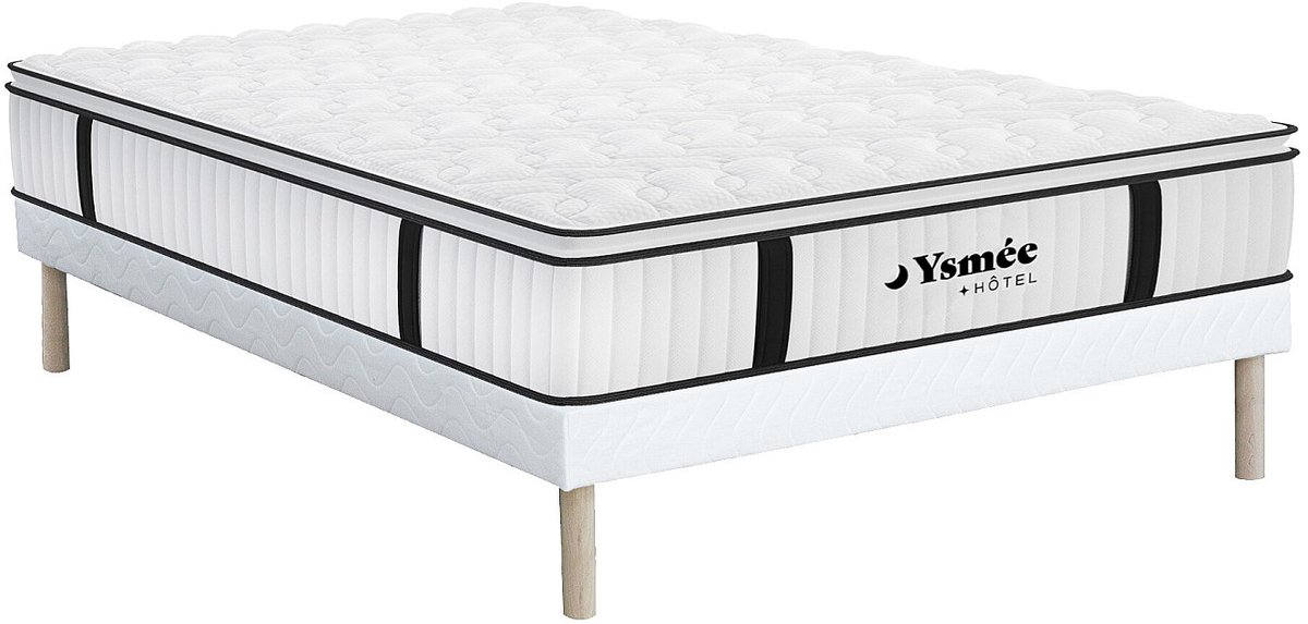 Vente-unique Set bedbodem en brandwerend matras met geïntegreerd dekmatras DELICE van YSMÉE HOTEL - 140 x 190 cm
