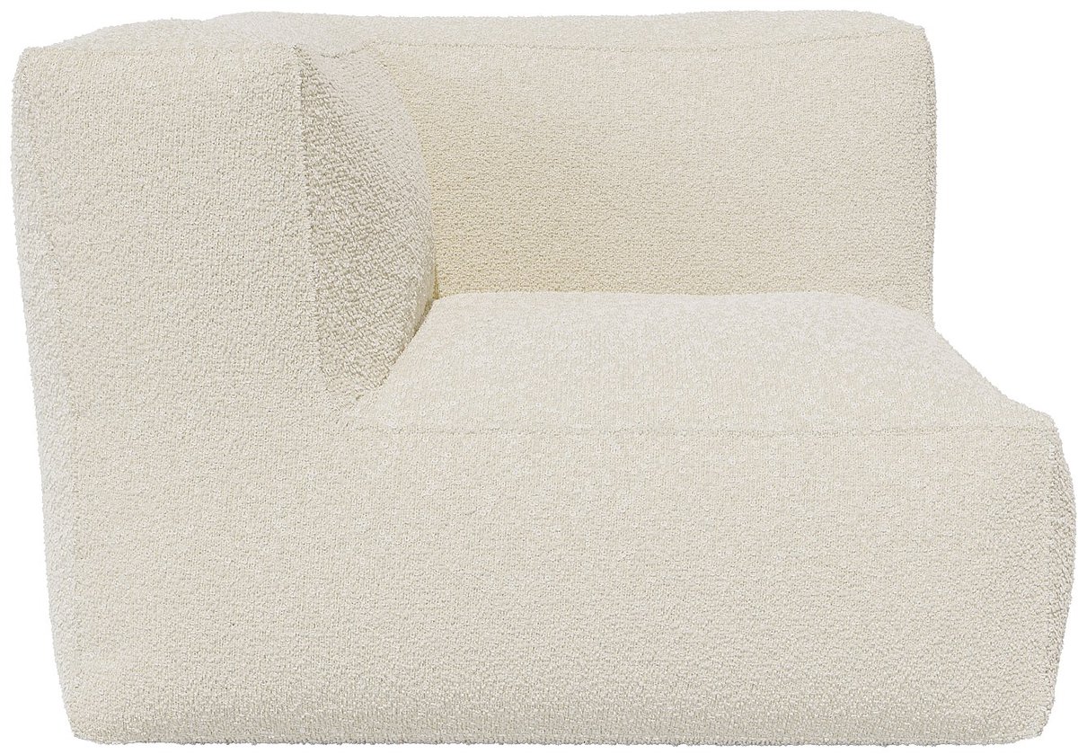 Vente-unique Hoekfauteuil in gebroken witte boucléstof NOUMARA