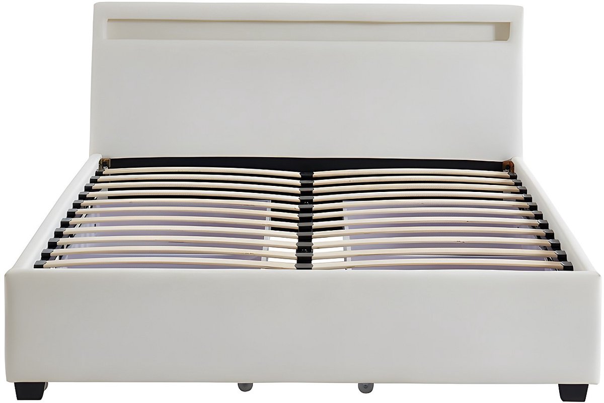 Vente-unique Bedframe kunstleer wit 140 x 190 cm ALOIS