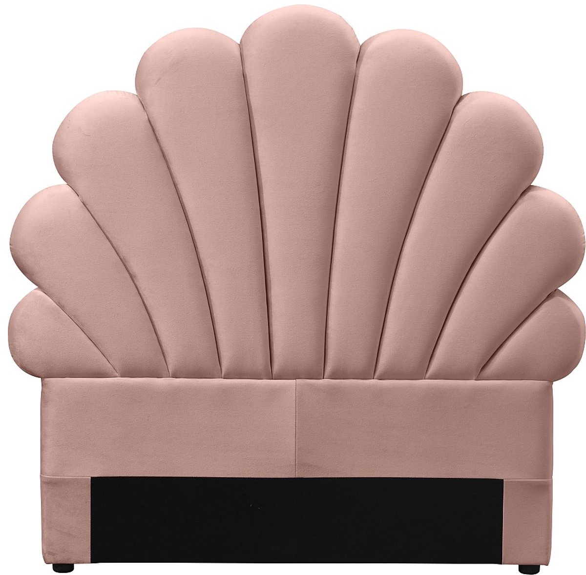 Vente-unique Hoofdbord in schelpvorm - 120 cm - Fluweel - Roze - MOANA Poederroze