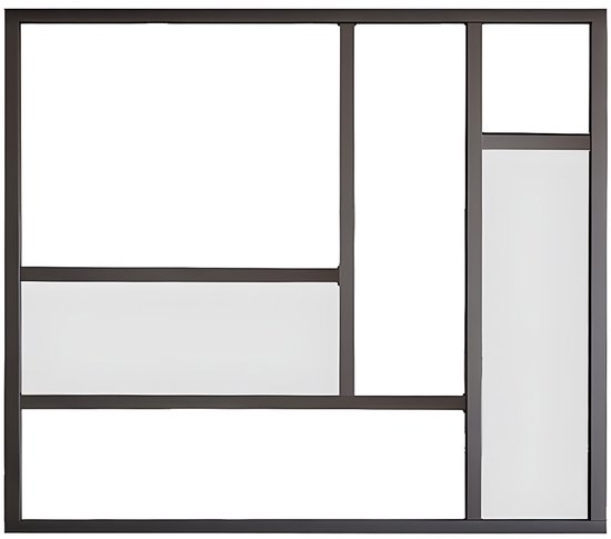 Cadre intérieur Verres en aluminium thermolaqué - Avec miroirs - 150 x 130 cm - Zwart - ELEXIA L 150 cm x H 130 cm x P 3,5 cm