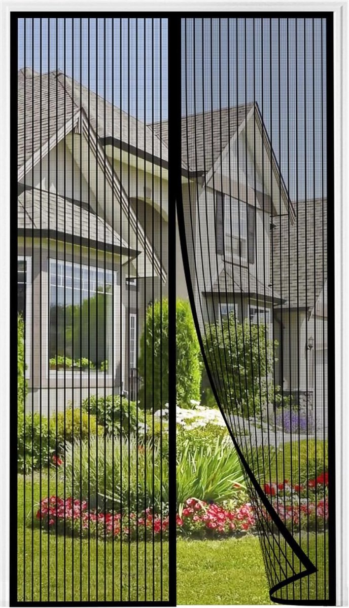 Stunq® Effectief Insectenbeschermingsgordijn met Magnetische Sluiting - 140x240cm Zwart