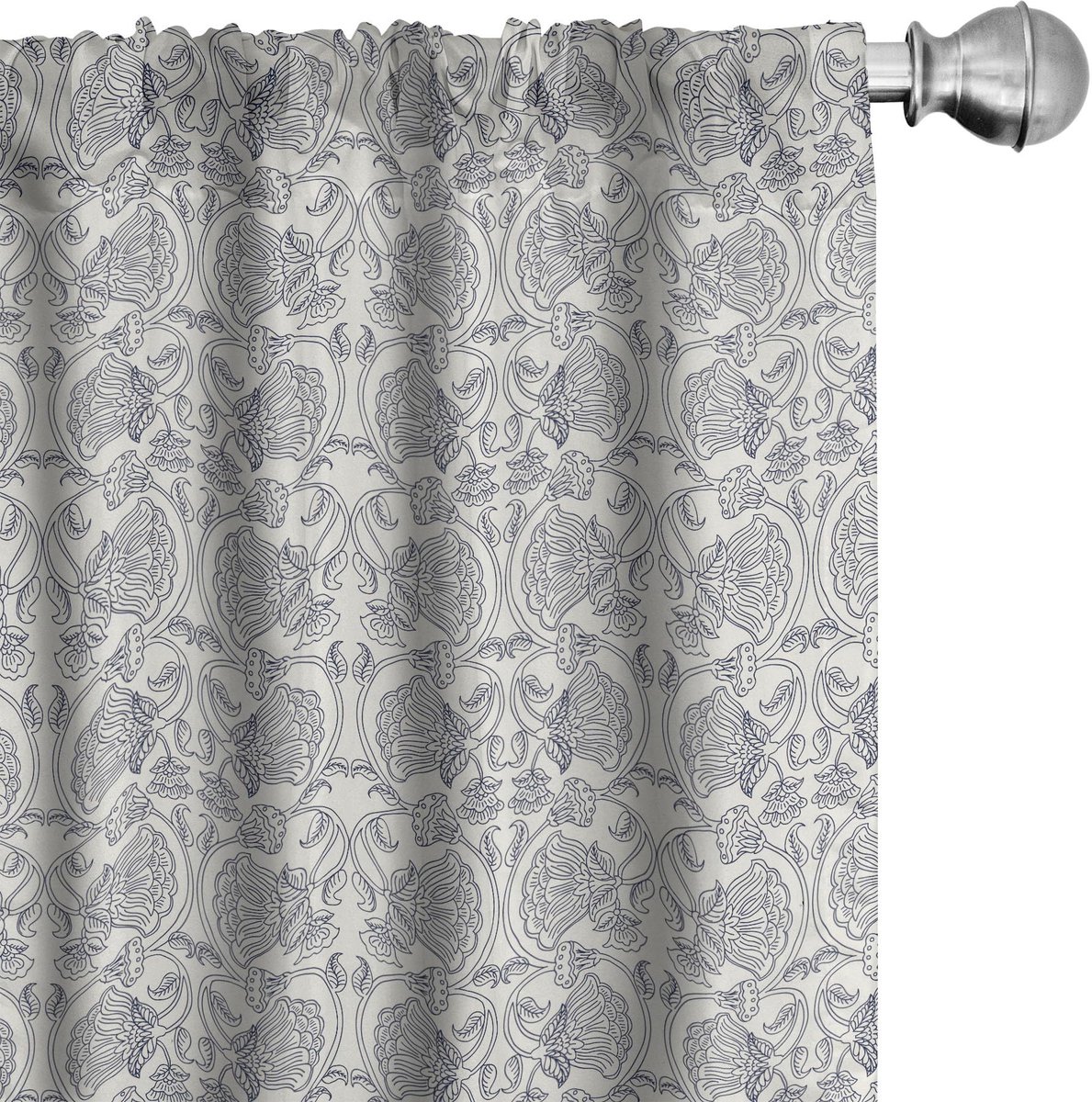 ABAKUHAUS Viktoriaanse Voorhangen – 2x75x245 cm – Mikrofaser – Halfdonker Eierschaal