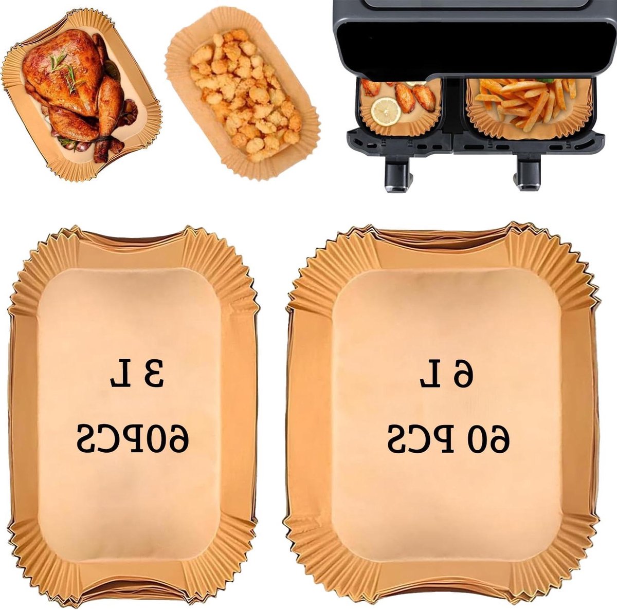 Cosensi - Air Fryer bakpapier geschikt voor airfryer serie 3000 - koken zonder olie - herbruikbaar