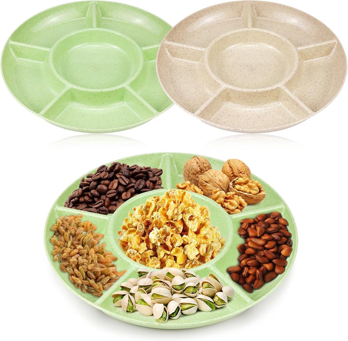 Stunq® Multifunctionele Snackschaal Set met Diverse Compartimenten - Duurzaam en Praktisch