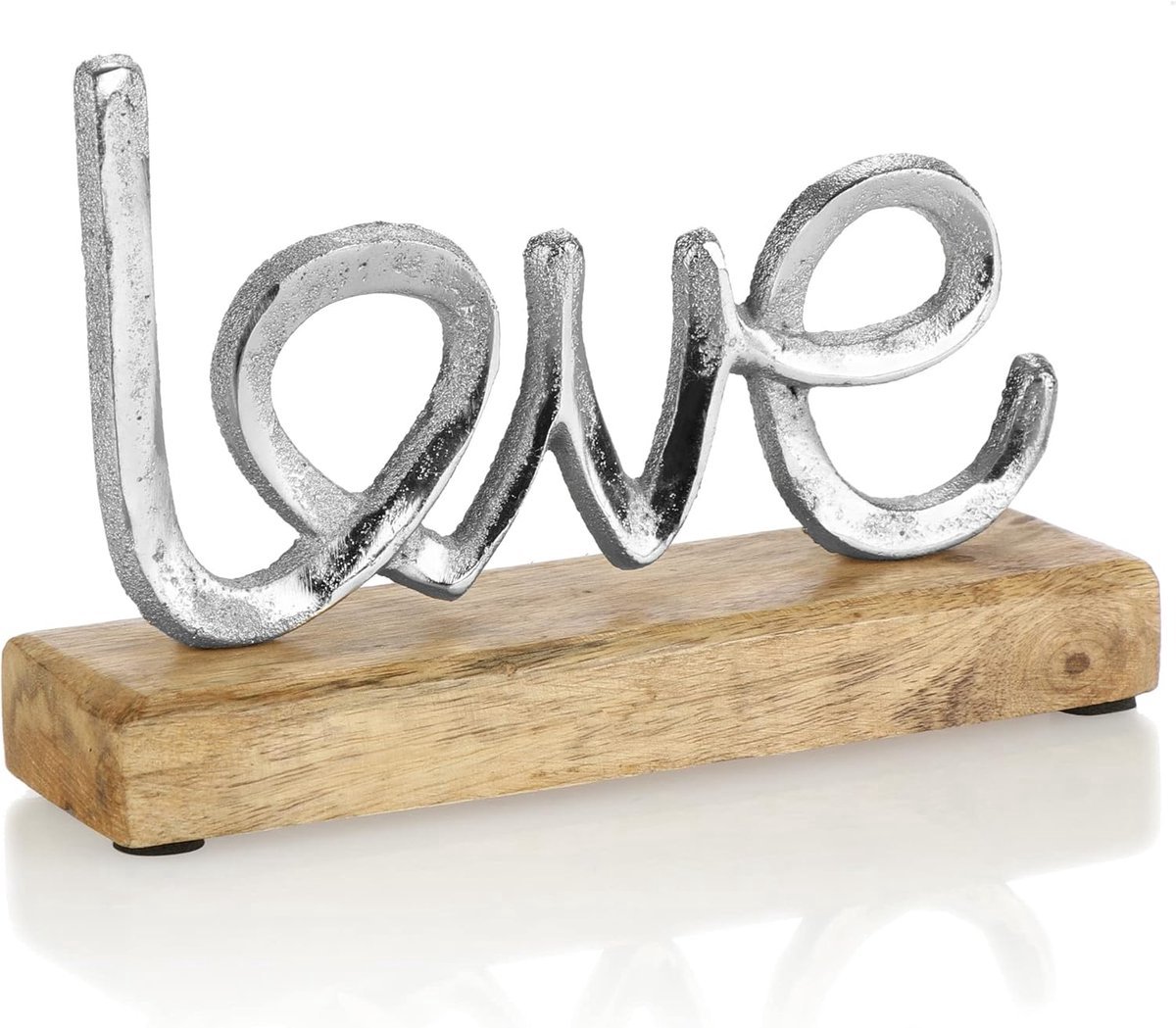 Stunq® Elegant Houten en Metalen Letterstandaard met 'Liefde' Motief - Klassieke Functionaliteit