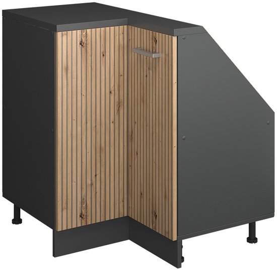 Vicco Rion Armoire pour paroi inclinée Armoire d'angle – 75.6 x 81.6 cm avec 1 porte Chêne artisanal/anthracite