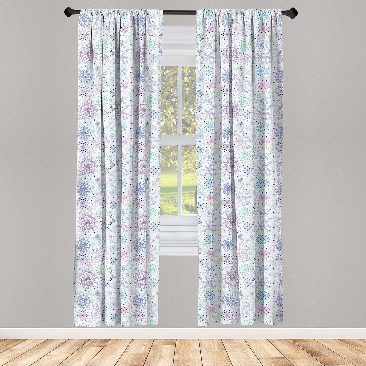 ABAKUHAUS Wintergordijnen – 2x75x225 – Microvezel – halfverduisterend