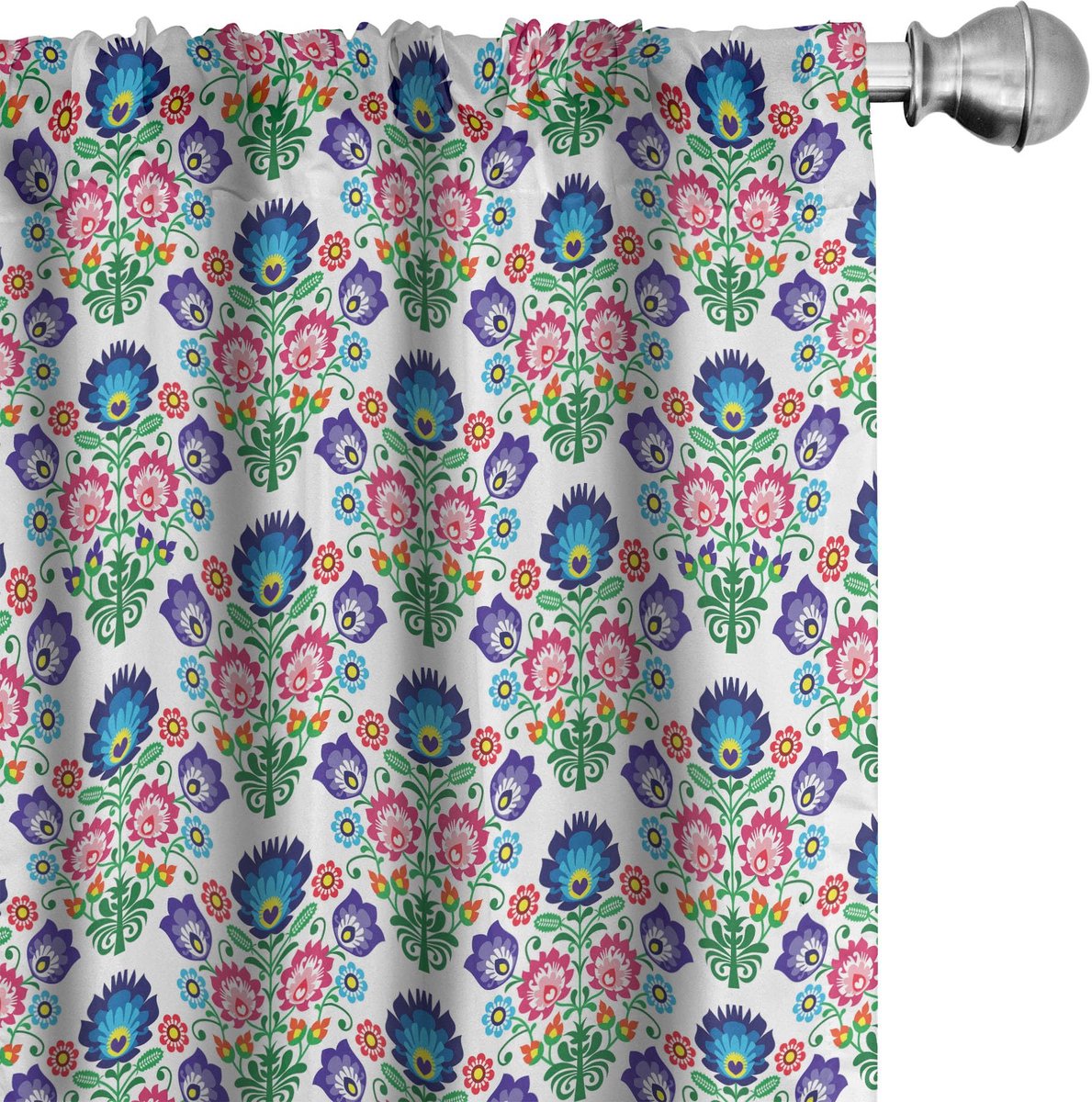 ABAKUHAUS Gordijnen – 2-delige set 75 x 225 cm – microvezel, veelkleurig, halfverduisterend Mehrfarbig