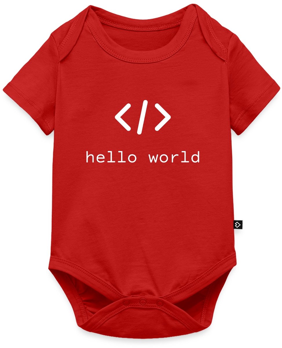 Hello World Programmeurs Baby Rompertje Met Korte Mouwen