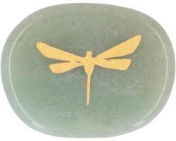 Sterk en Slijtvast Kristal Draken Libelle Carving Steen - Handige Massagesteen voor Ontspanning en Genezing - Ideaal om mee te Spelen - Worry Stone (Type 3)