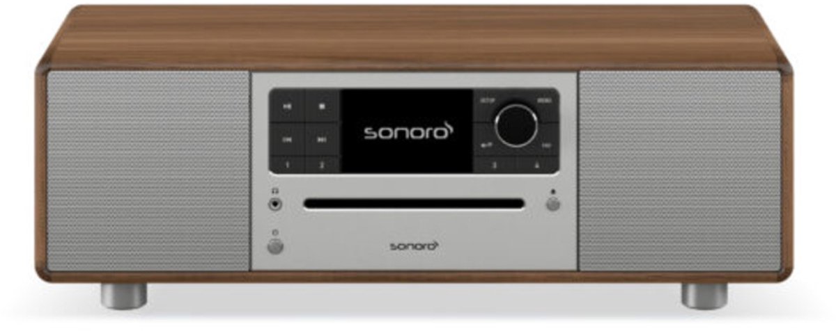 SONORO Prestige 2025 All-in-One-Muzieksysteem - Walnoot/Zilver
