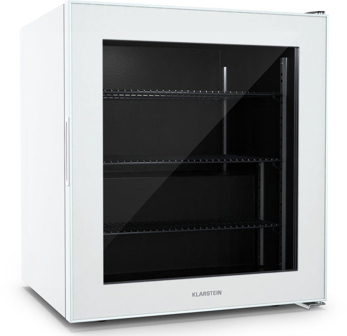 Klarstein Iceage 88 Vriezer – 88 Liter inhoud 3 Schappen – Thermostaat – Glazen front – Wit – Vrieskast Diepvrieskast – LED Compact – Verstelbaar – Freezer Vrieskast Klein