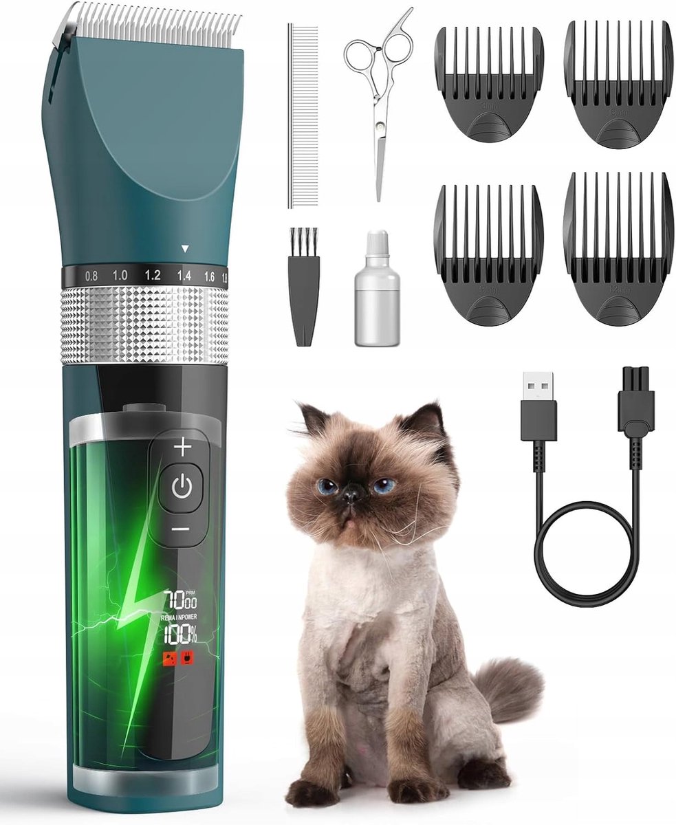 Oneisall Trimmer voor Huisdieren 4-in-1: Stil, Draadloos & Krachtig