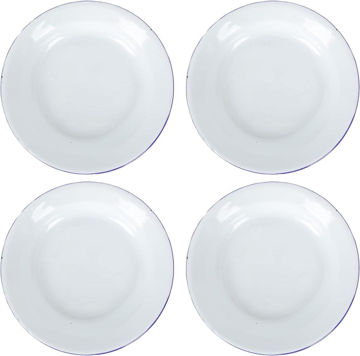 Cosensi - Set van 4 geëmailleerde borden voor pizza, salade, groente en fruit