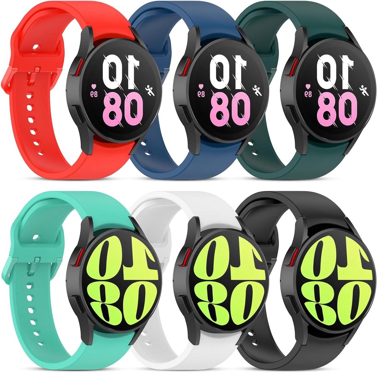 Cosensi - Siliconen armband voor Samsung Galaxy Watch 6/5/4 - 10 stuks