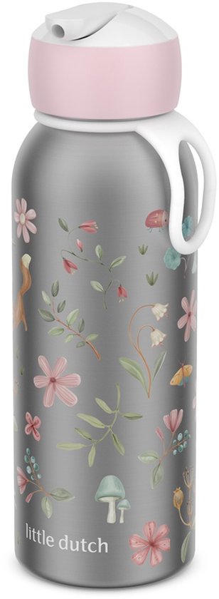Mepal Isoleerfles flip-up Campus Little Dutch - 350 ml - 12 uur koud / 4 uur warm - Drinkfles met rietje voor kinderen - Fairy Wonders