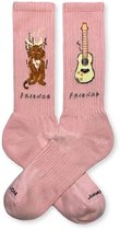 Jimmy Lion Amis Athlétiques Chat Chaussettes Longues Rose EU 36-40 Homme