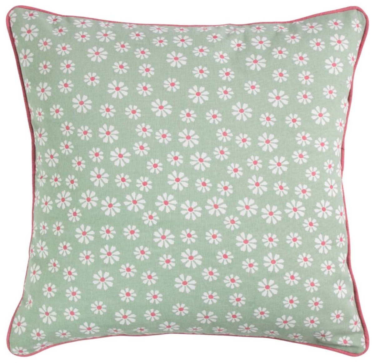 Linen & More Daisy Flowers Kussen groen 50x50cm
