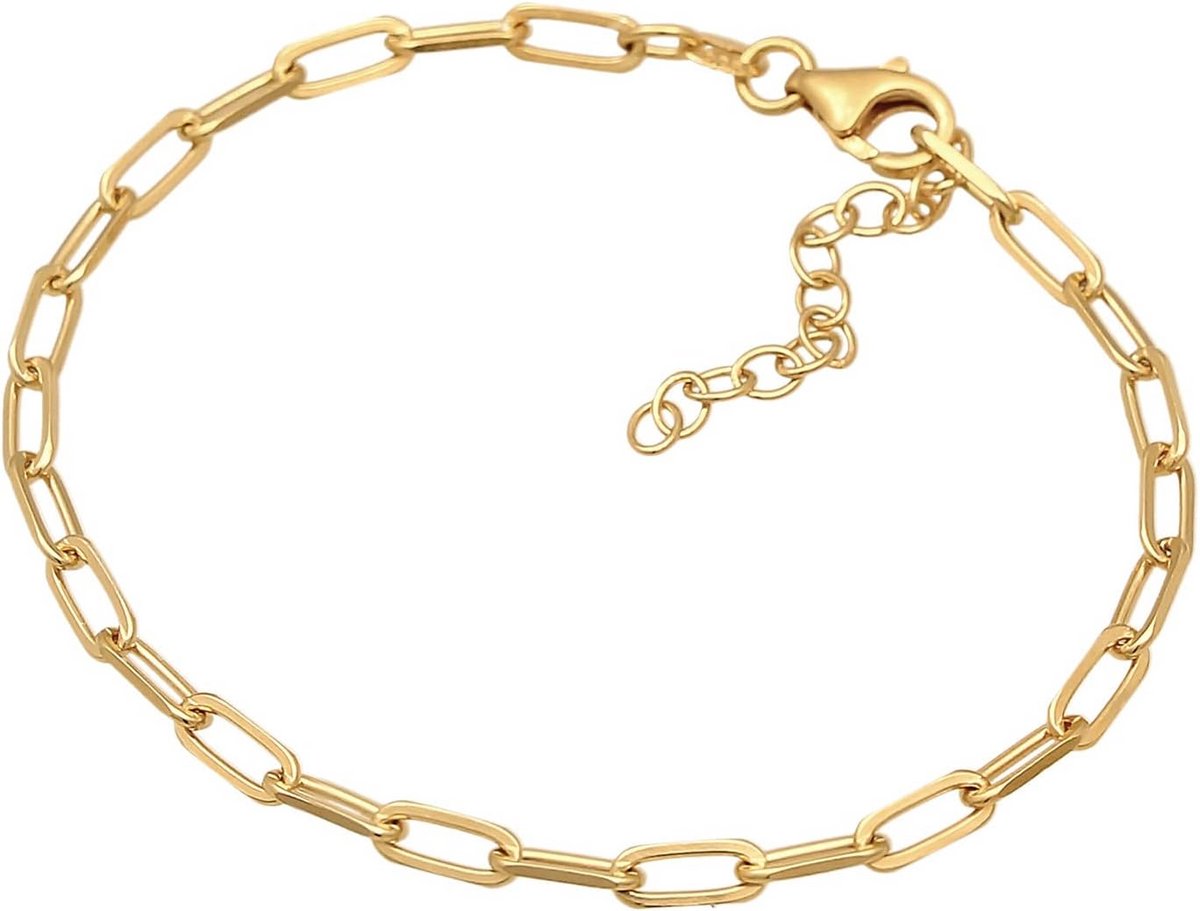 Vergulde 925 Sterling Zilveren Schakelarmband voor Bedels - 16-19 cm