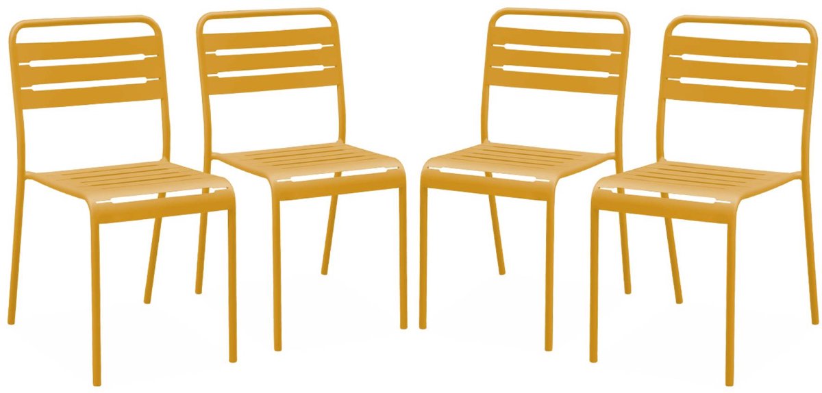 sweeek - Set van 4 tuinstoelen metaal - amélia
