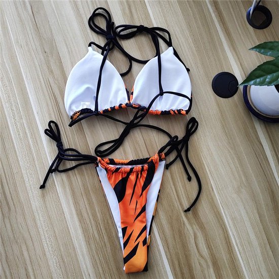 String Badpak Sexy Tweedelige Braziliaanse Bikini Dames Streep Triangel String Badpak ...
