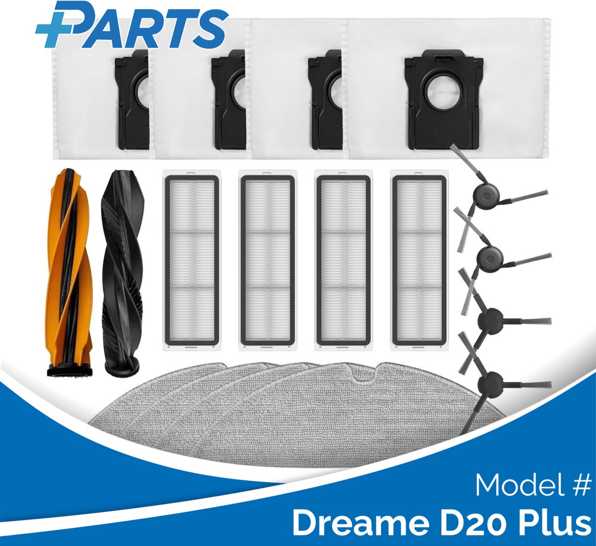 Dreame D20 Plus Onderhoudsset (Plus.Parts® alternatief voor RAK72 / RAK73)