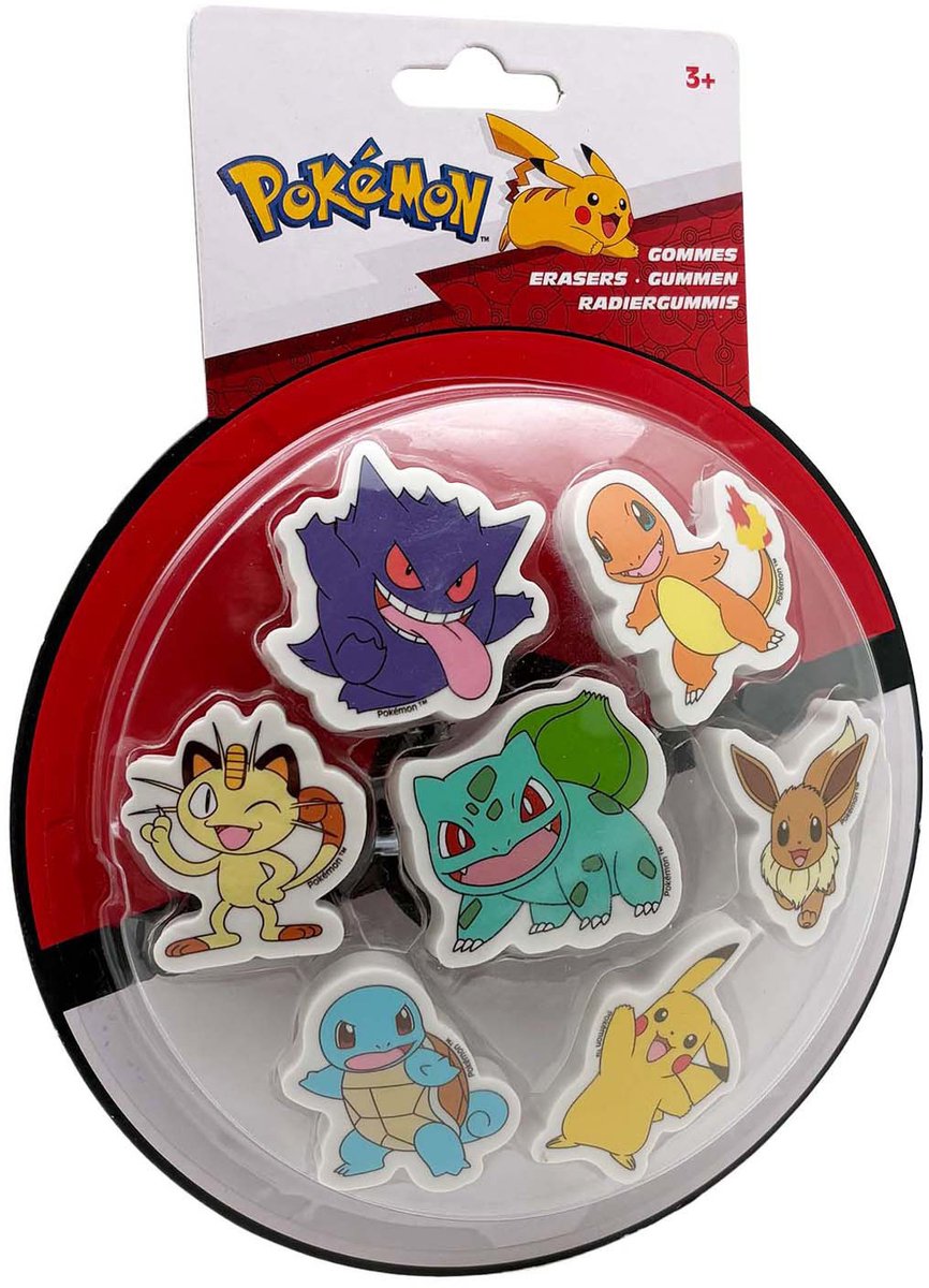 Merkloos / Sans Marque Pokemon gummenset, 7dlg..
