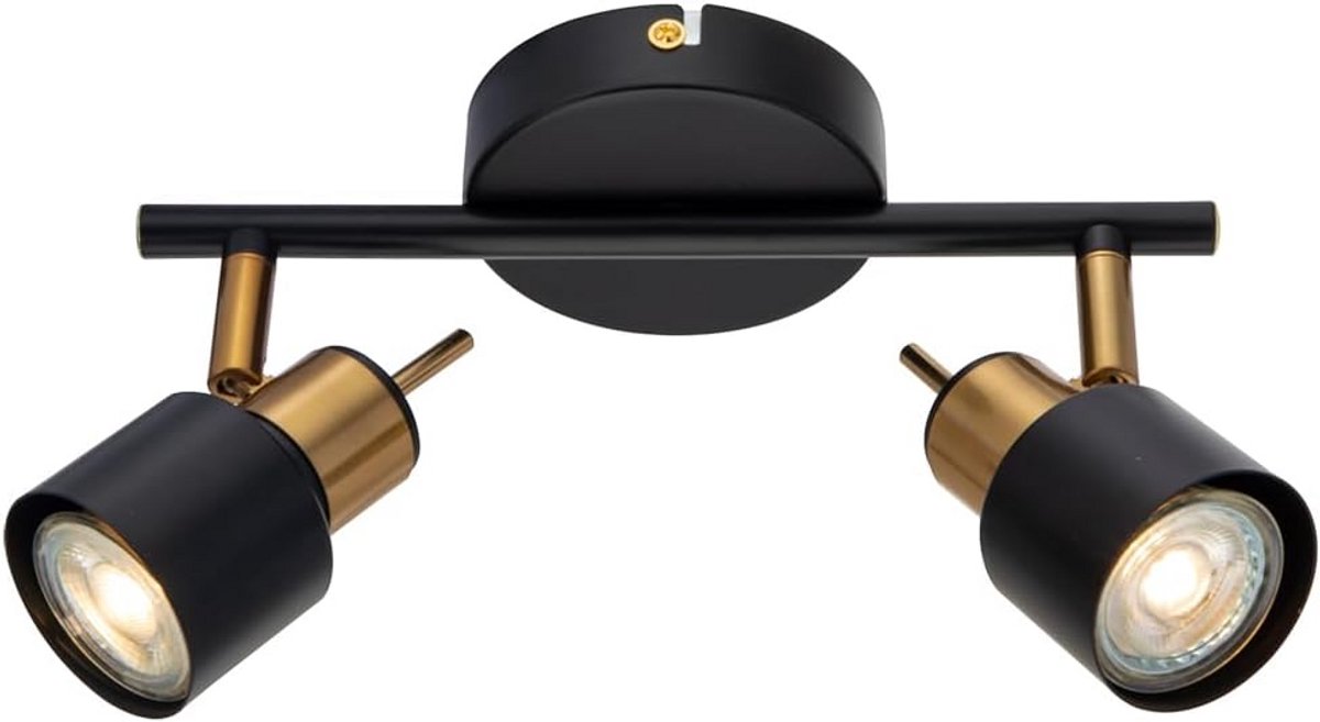 Zwarte Wandlamp met 2 Spots voor Binnenverlichting