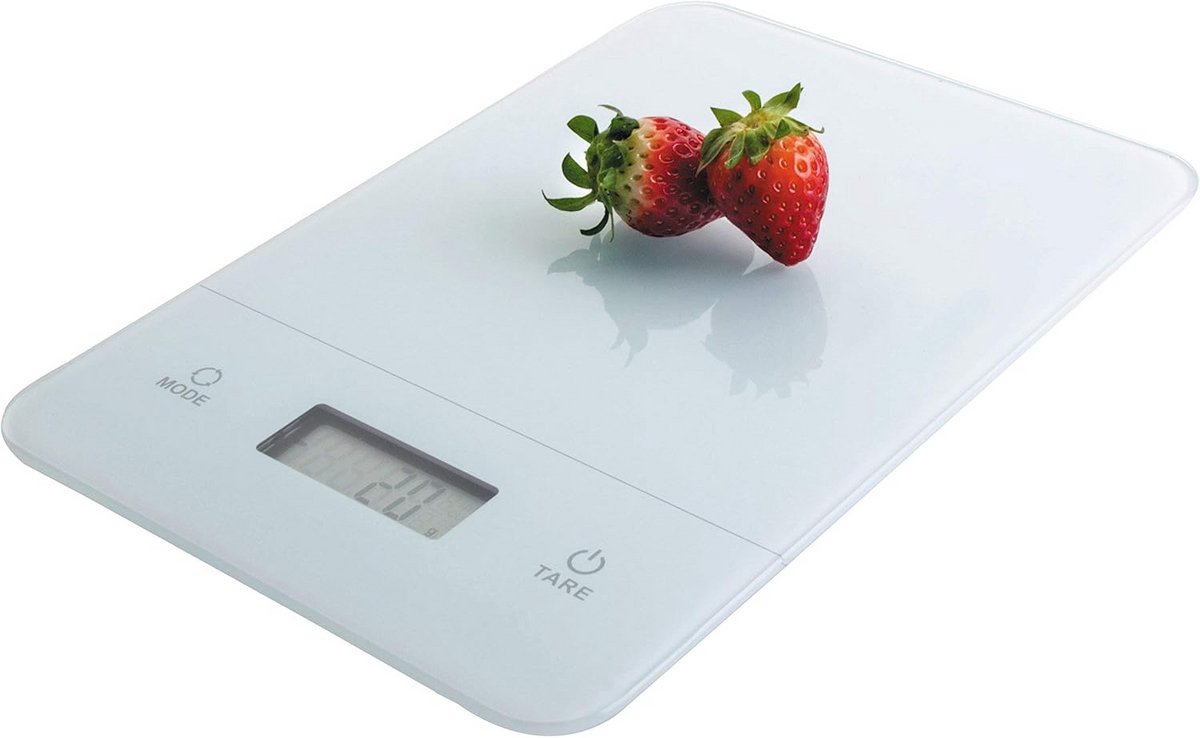 Elektronische keukenweegschaal van glas - 5 kg, kunststof, transparant