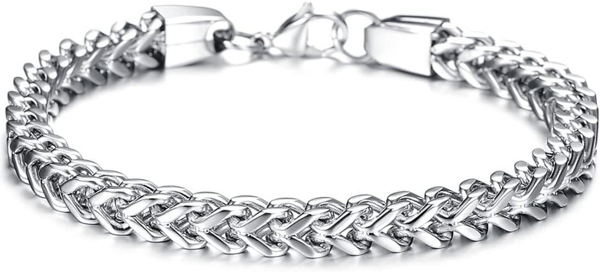 Heren Ringen RVS Zilver Zwarte Wikkelketting Stoer Gewichtig Schakel