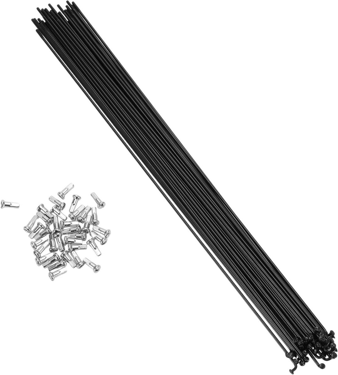 Allecta - Mountainbike fiets spaken 14G 295MM van staal in het zwart - set van 36 stuks