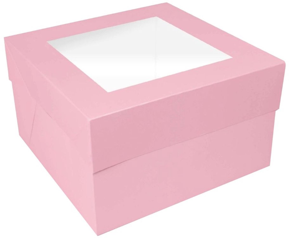 Simply Making Taartdoos Venster Lichtroze 30x30x15cm