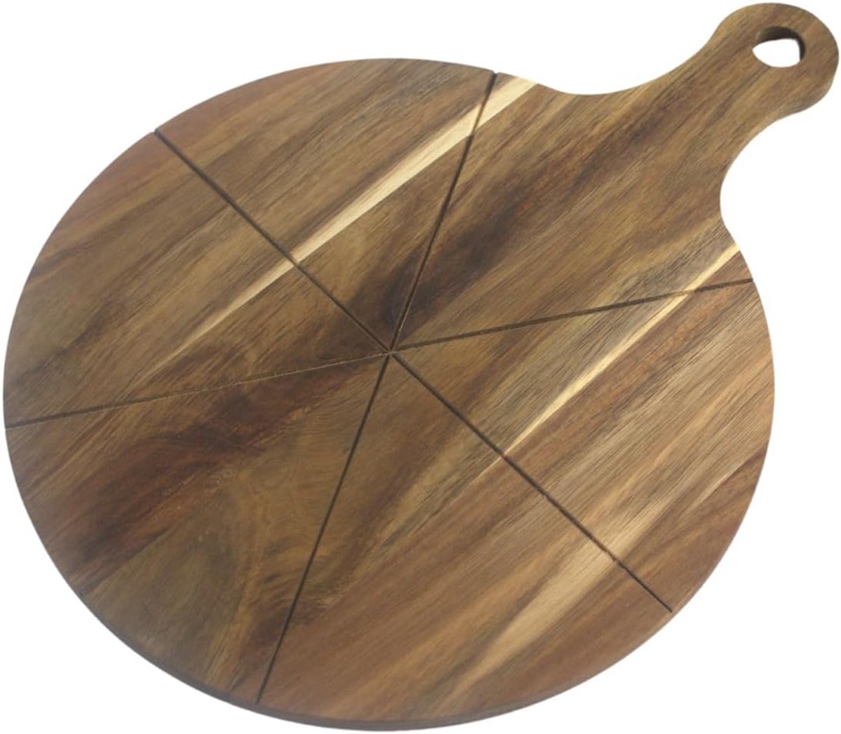 Houten Pizzabord 33 cm - Set van 2 Ronde Serveerschalen met Handvat