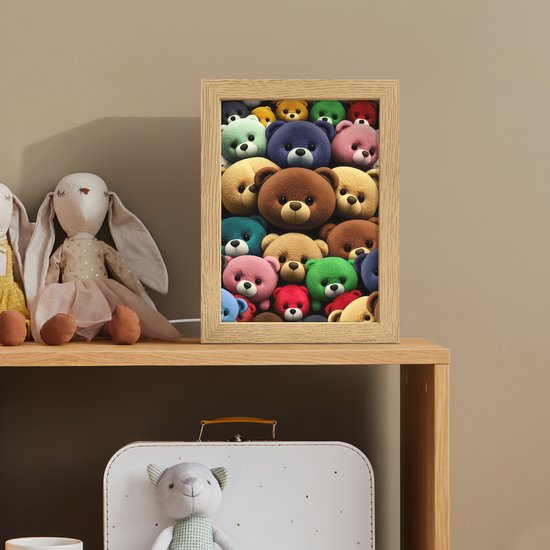 Nachtlampje 15x20 cm - Kinder lamp - Knuffelbeer - Teddy - Design - Kids - Tafellamp kinderkamer - Slaapkamer lamp - Bedlamp kinderen - Kinderlampje stopcontact - Wandlamp babykamer - Nachtlampjes van Merkloos — afbeelding 3